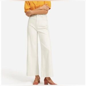 Everlane The Summer Wide Leg Jean, Size 25, Color Cream